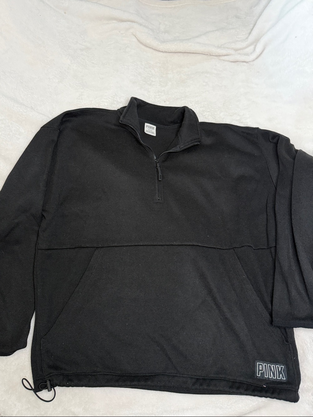 PINK Victoria's Secret Black Half-Zip Pullover Sweater